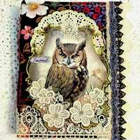 Owl journal Handcrafted notebook 100 pages junk journal Book lover gift Journaling book Gift for the