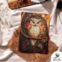 Light Academia Journal, Personalized Owl Notebook for Owl Lovers, Custom Reading Journals with a Cel