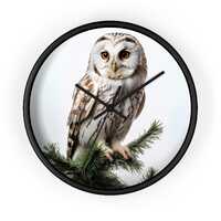 Owl Wall Clock – Majestic Bird Clock for Nature Lovers, Rustic Home Decor, Wildlife Wall Art C