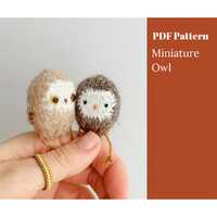 Miniature Owl knitting pattern. English and Russian PDF.