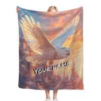 Magical Harry Potter Wizard Owl Blanket - Enchanted Castle Hedwig Flannel Throw, Spellbinding Fantas