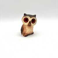Vintage Mid Century Orange Eyed Owl Hagen Ranekar Roselane Ceramic Figurine Shelf Sitter / Retro MCM
