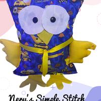 Stuffed Owl Blue Construction