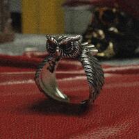 Owl Silver Ring, Handcrafted 925 Sterling, Wise Animal-Inspired Design, Unisex Nature-Themed Jewelry