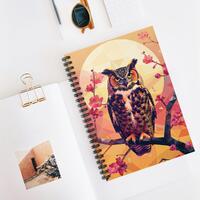 Great Horned Owl, Spiral Notebook - Ruled Line, note taker, doodling, to-do lists, inspiration, bird