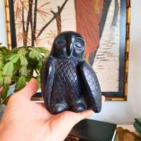 Mid Century Aardvark Canada Soaptone Owl Figurine Made In 1972,Canadian Native Owl
