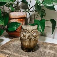 Vintage Brass Mini Owl Figurine | Paper Weight