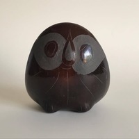 Vintage barro bruñido Owl clay.