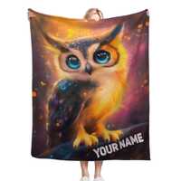 Personalized Magical Owl Blanket: Soft Flannel Fleece Throw