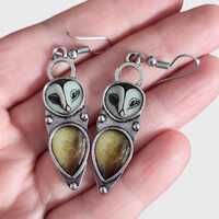 Vintage Style Owl Dangle Earrings Ethnic Style Boho Jewelry