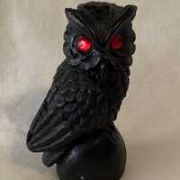 Vintage Handcrafted Coal Owl Figurine