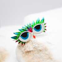 Elegant Silver Owl Ring: Adjustable Statement Piece with Large Eye - Unique Handmade Gift for Her