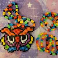 Rave Ready Kandi Rainbow EDC Owl Head Kandi Necklace and/or bracelet Bundle