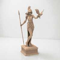 Athena Statue Figurine, Mythical Greek Decor with Owl and Spear | Various Sizes & Finishes