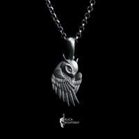 Silver Owl Pendant Necklace, Handmade Animal Totem Jewelry, Wisdom Symbol Charm, Unique Gift for Her
