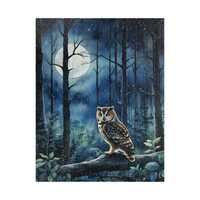 Puzzle, owl at night watercolor, Jigsaw, Brain Teaser, Family Game Night Activity, Mindfulness Game,