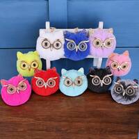 Cute Fluffy Owl Keychain – Soft Pom Pom Bag Charm for Women & Girls accessories 2025