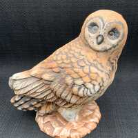 Porcelain Barn Owl Figurine Hand-Painted, Bird Lover Gift, Wildlife Art Owl, Collectible Decor, Owl 