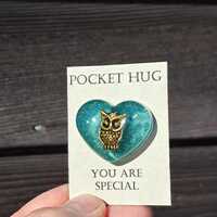 pocket hug, owls, birds, mementos, heart, remembrance gift, anxiety aid, memorial gift, nature lover
