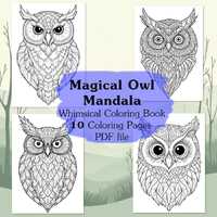 Magical Owl Mandala: A Whimsical Coloring Book for Relaxation and Creativity