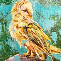 Wildlife Art Original - Barn Owl Oil Painting on Canvas –– Handmade Bird Wall Decor &nda