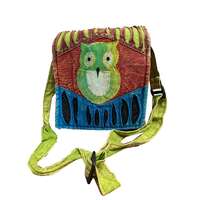 Himalayan Handmade Unisex Casual Patchwork Owl Embroidered Sling Shoulder Crossbody Hobo Bag