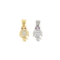 Owl Pendant 18K Gold Plated Flying Animal Pendant Micro-Inlaid CZ Owl Pendant DIY Jewelry Accessorie