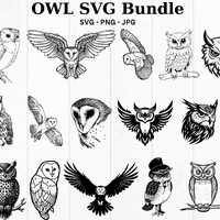 OWL SVG Bundle, OWL Clipart, Owl Svg  ,Bird Silhouette Svg ,Owl Png ,Own Silhouette ,Own Png Bundle 
