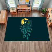 Owl Rug, Owl Design, Moon Rug, Green Rug, Tree design Rug, Simple Rug, Gift, Non-slip Rug, Horror Ru