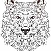 Animal Coloring Pages - Bear, Fox, Owl, Eagle, Chimpanzee