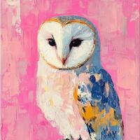 Barn Owl Painting Farmhouse Bird Original Fine Art Animal Art Gifts for Her by ArtSenya