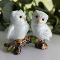 Owls On a Branch Figurine Bone China B3-10