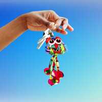Mingalaba Artisan PomPom Owl Keychain