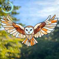 Digital Download Humming OWL T09,  Stained Glass Pattern Modern Suncatcher Diy Easy art Hobby Licens