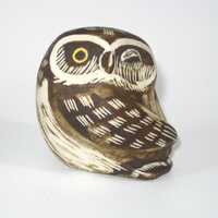 Gustavsberg Sweden Edvard Lindahl KNIP Winking Owl Figurine; Vintage Signed MCM Scandinavian Art Pot