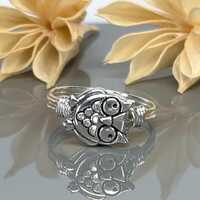 Cute Owl Ring- Sterling Silver, 14k Yellow or Rose Gold Filled Wire Wrapped Small Silver Tone Owl Be