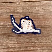 Owl Couple Sticker, Art Sticker, Vinyl Sticker, Laptop Sticker, Watercolor Art, Nature Art