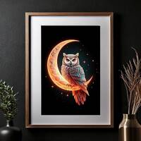 Printable Owl Art Print, Fantasy Animal Print, Spiritual Printable Art, Art for Apartment, Owl Bird