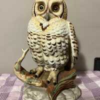 Vintage ENESCO Snowy White Owl Figurine E9029 Nature Outdoors Cabin Woodsy Home Decor