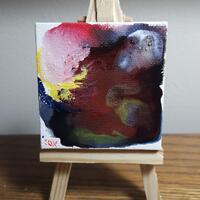 Watchful Owl (Miniature Acrylic Painting with Easel)