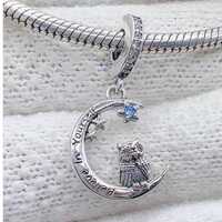 Believe In Yourself Inspiration owl Charm S925 Silver Charm For Bracelet Necklace