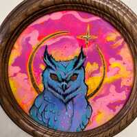 Original Horned Owl & Moon painting
