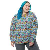 Owls Bird Printed Sweatshirt, Animal All Over Print Premium Crewneck Sweatshirt, Trendy Streetwear C