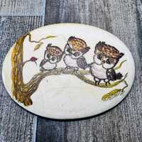 Vintage Oval Owl wall decor