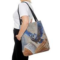 Magic Owl Tote Bag, Chinese Artwork Book Masterpiece, Digital Drawing Design, Reusable Shopping Bag,