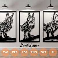 Owl Wall Art SVG | Laser Cut Files, Glowforge Files (Digital Download)