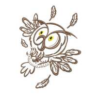 Scared Owl - Digital Machine Embroidery Design 7 sizes