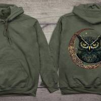 Animal Sweatshirt, Celtic Owl Hoodie, Celtic, Wildlife, Nature, Animal, Pop Culture, Neon, Celtic Ow
