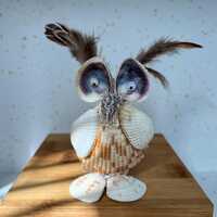 Seashell Animal Art - Harry the Owl