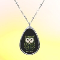 Bold & Unique - Black Owl Oval Necklace